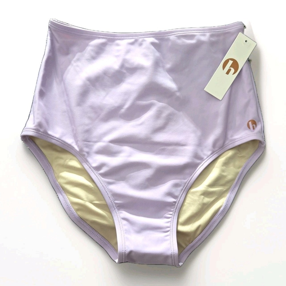 Honey Mark Classic High Waist Bikini Bottom NWT Modest Style Lavender Sz‎ S